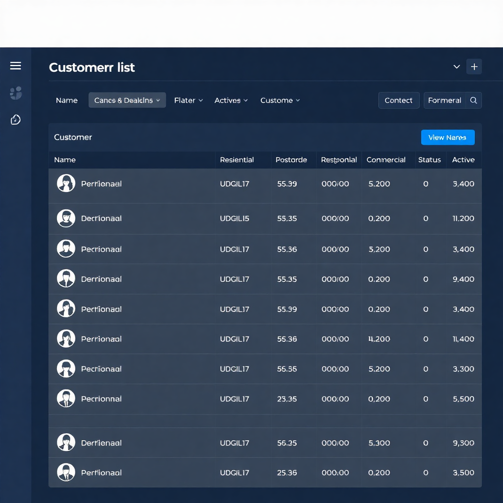 Customer CRM dashboard