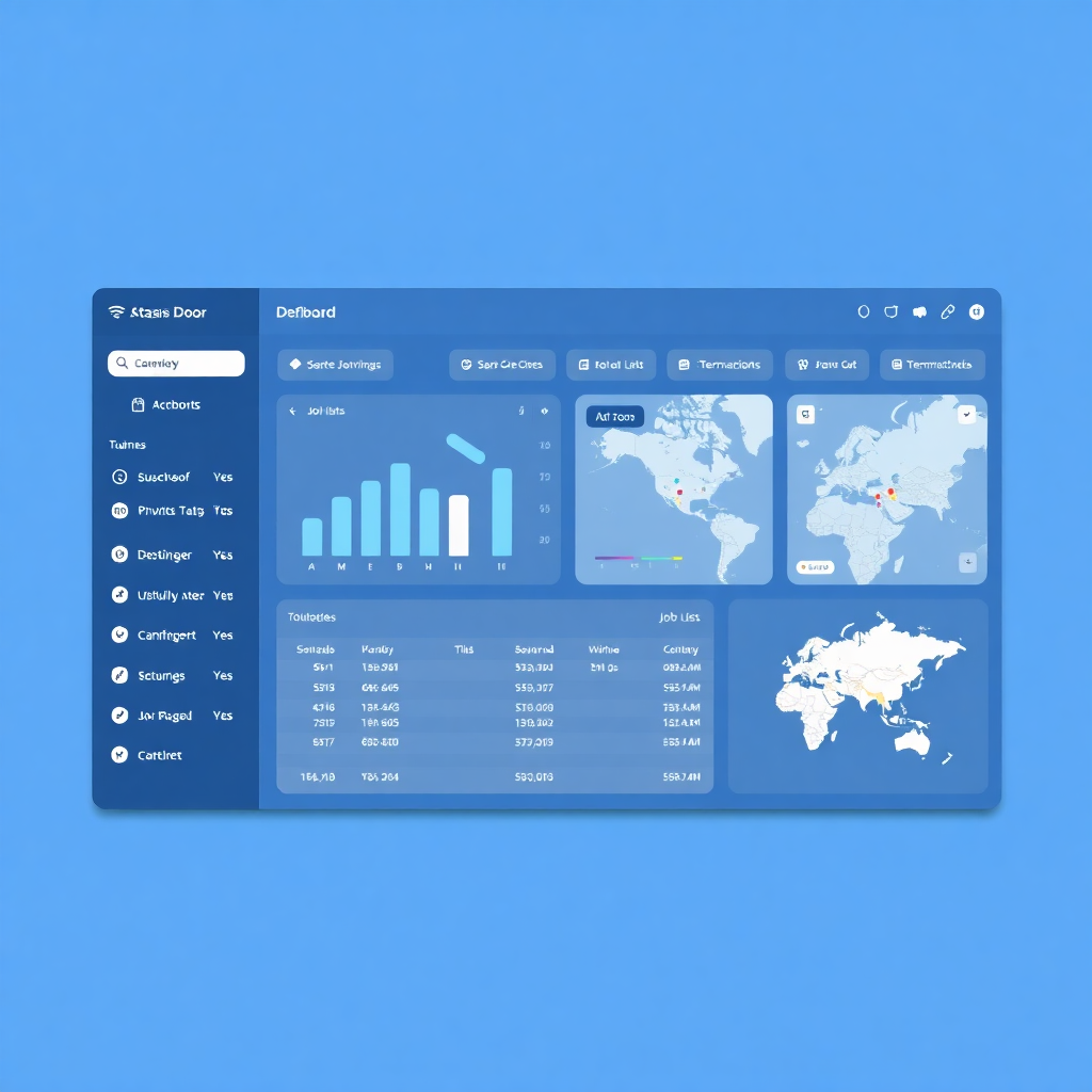 Garage door business software dashboard