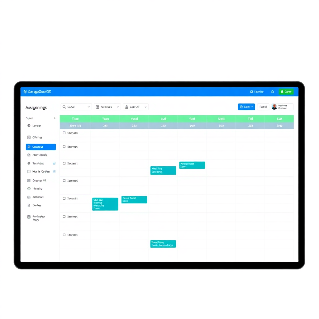 GarageDoorOS scheduling dashboard
